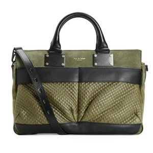 Rag & Bone Moss and Olive Suede Medium Pilot Crossbody Satchel Bag